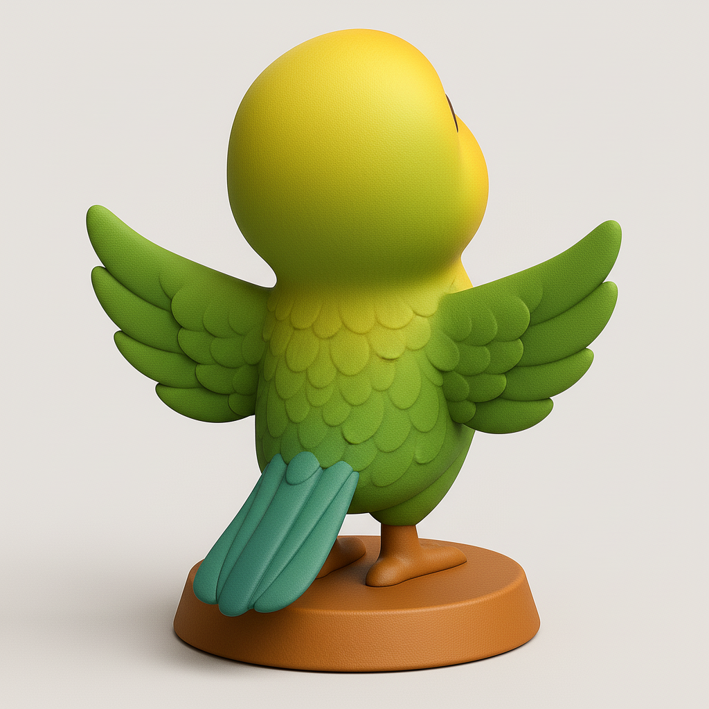 silhouette 3d printer maker-3d portrait printing_Cheerful 3D Parrot Figurine
