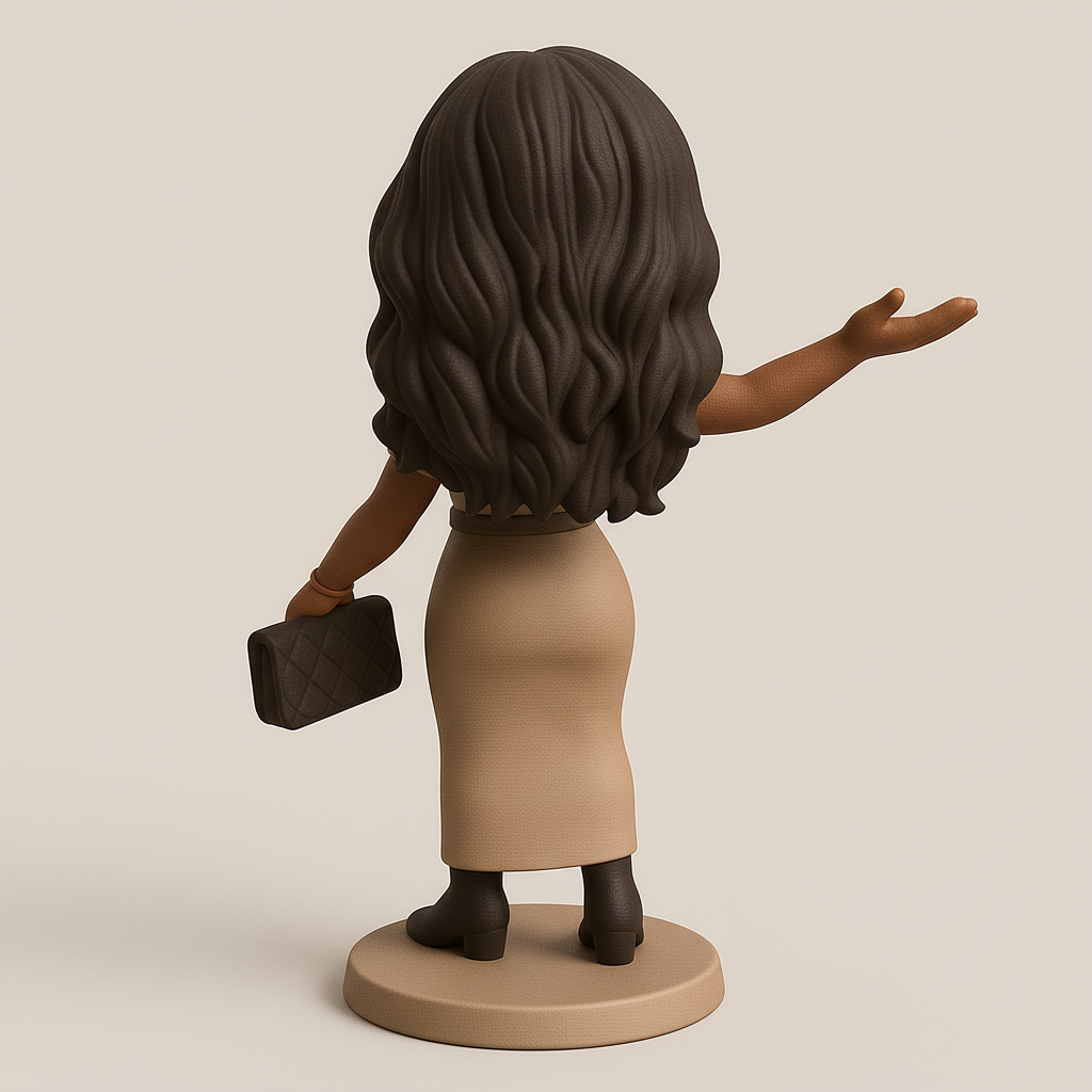 silhouette 3d printer maker-3d portrait printing_Charming Figurine with Hand Gesture