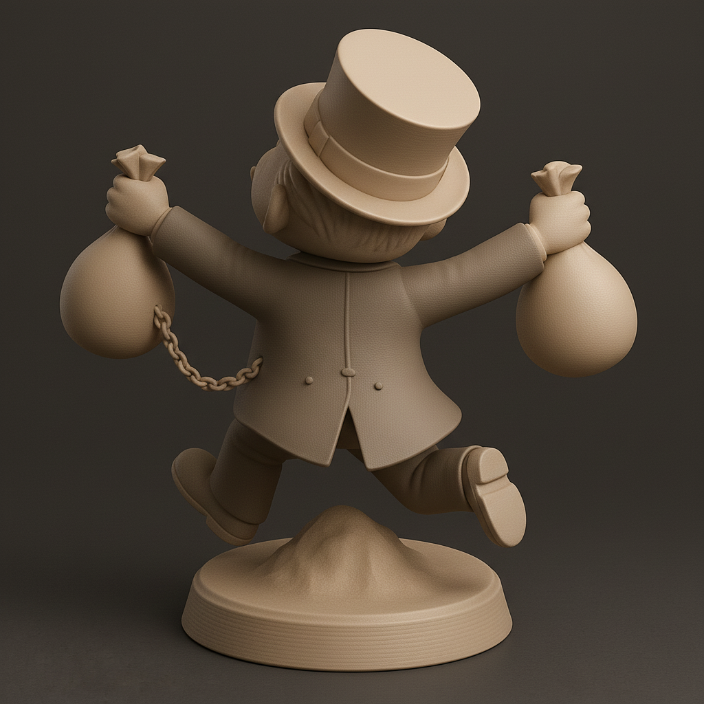 silhouette 3d printer maker-3d portrait printing_Joyful Tycoon Figurine
