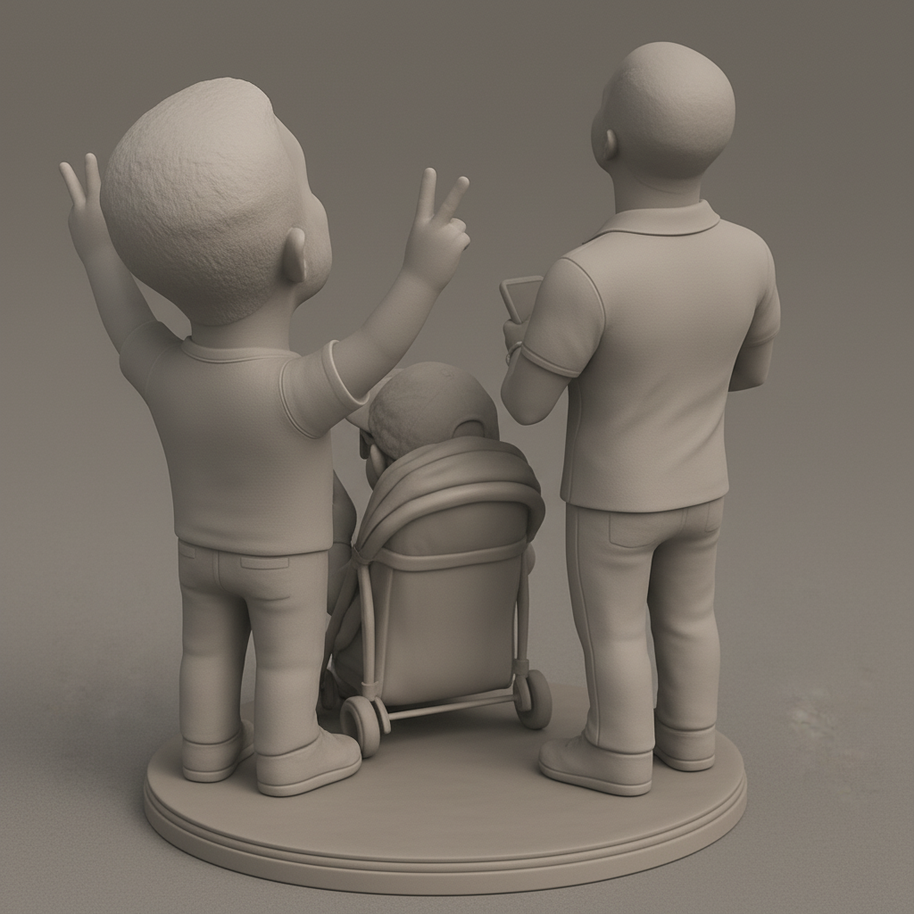 face to 3d model ai-3D portrait printing from photo_Family Memories: Customizable 3D Statue