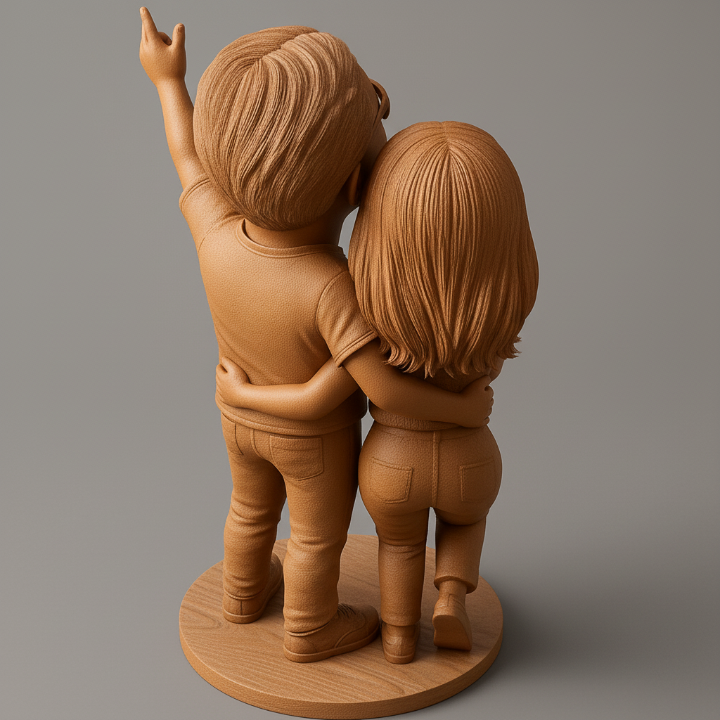 face to 3d model ai-3D portrait printing from photo_Capture Joy: Personalized Couple 3D Print