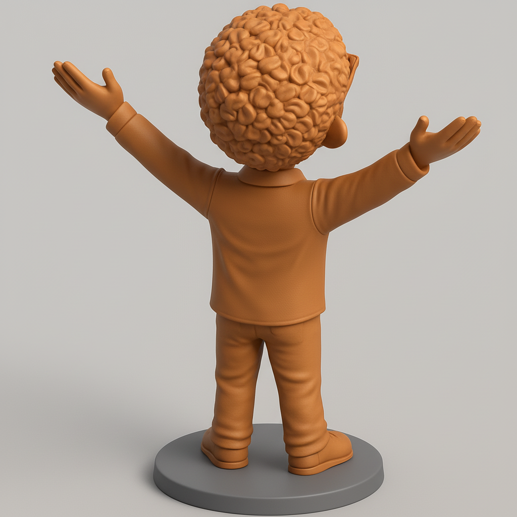 silhouette 3d printer maker-3d portrait printing_Joyful Celebration Man Figurine