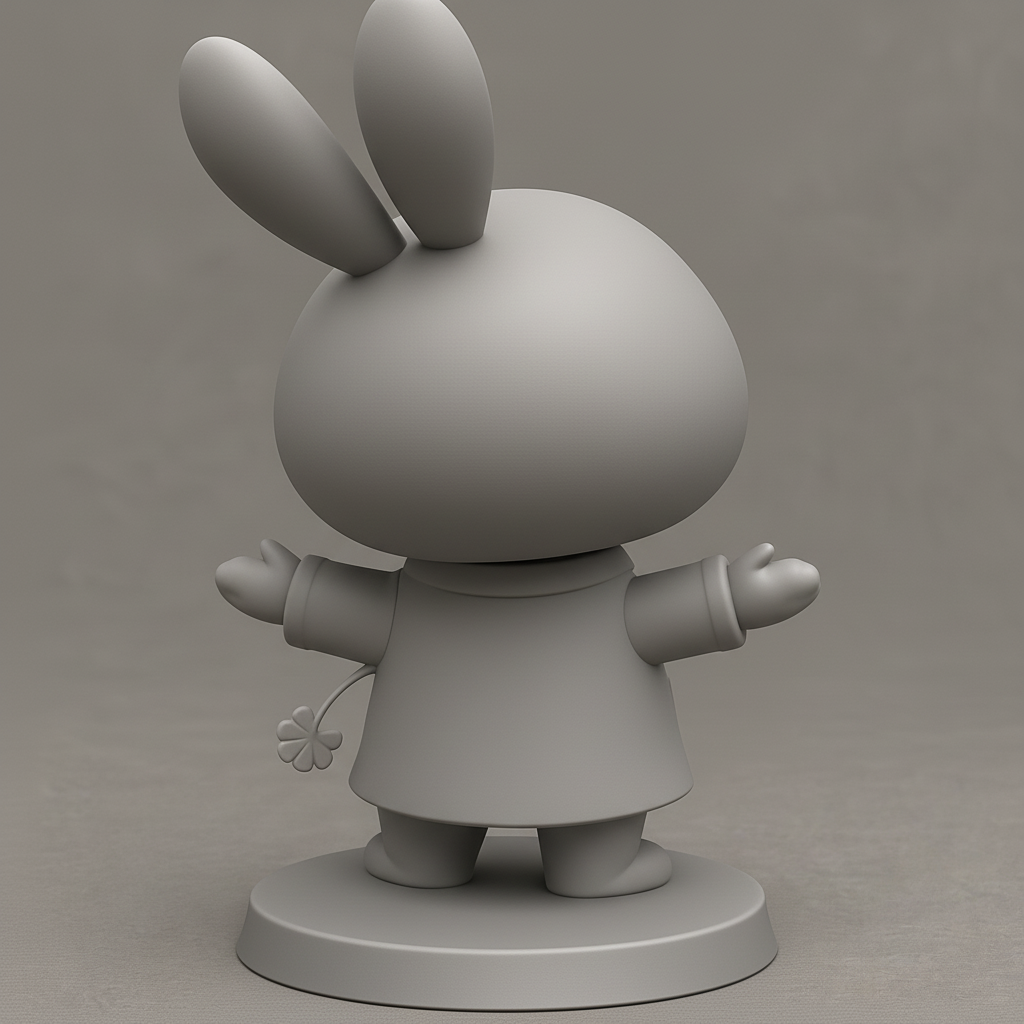 face anatomy 3d model-create 3d face model from photo_Print a Smile: Adorable Bobblehead Bunny Friend