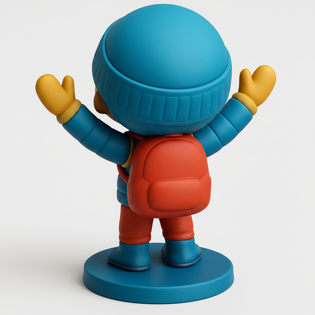 face anatomy 3d model-create 3d face model from photo_Happy Winter Hiker Collectible Figurine