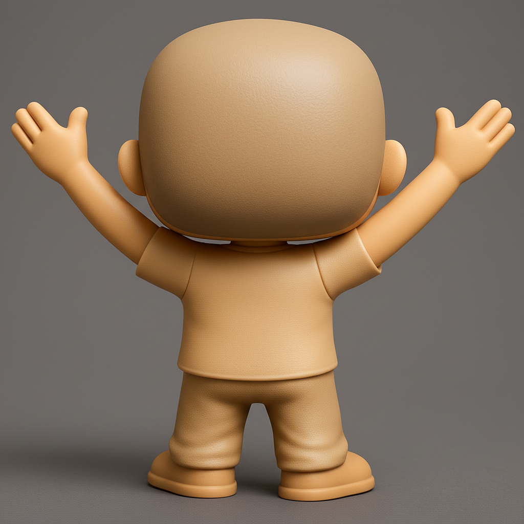 face to 3d model ai-3D portrait printing from photo_Blank Funko-Style Kid Figurine - Customizable Base