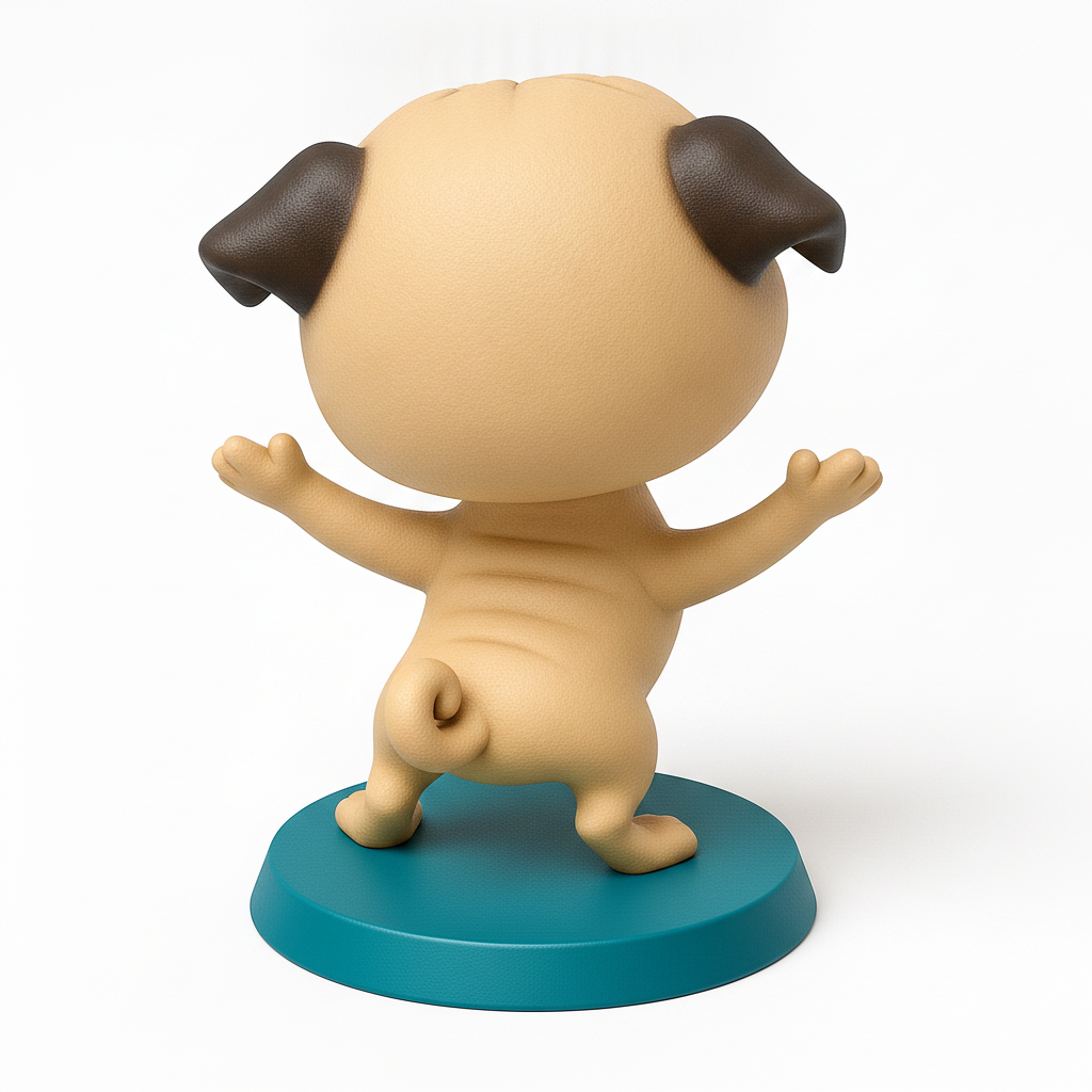 face anatomy 3d model-create 3d face model from photo_Joyful Pug Pal Figurine - A Happy Print for Your Home!