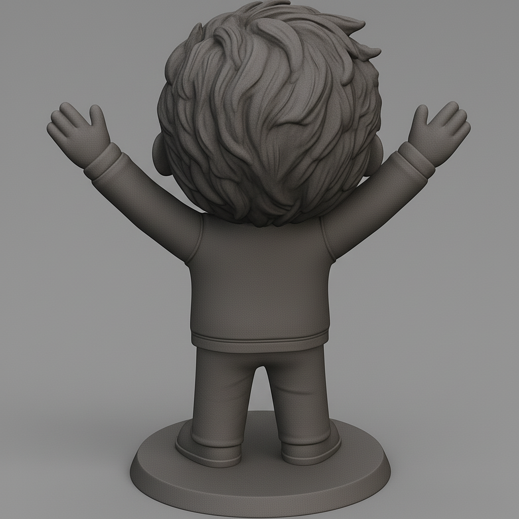 face anatomy 3d model-create 3d face model from photo_Smiling Chibi Collectible: Easy Print, Big Smiles!