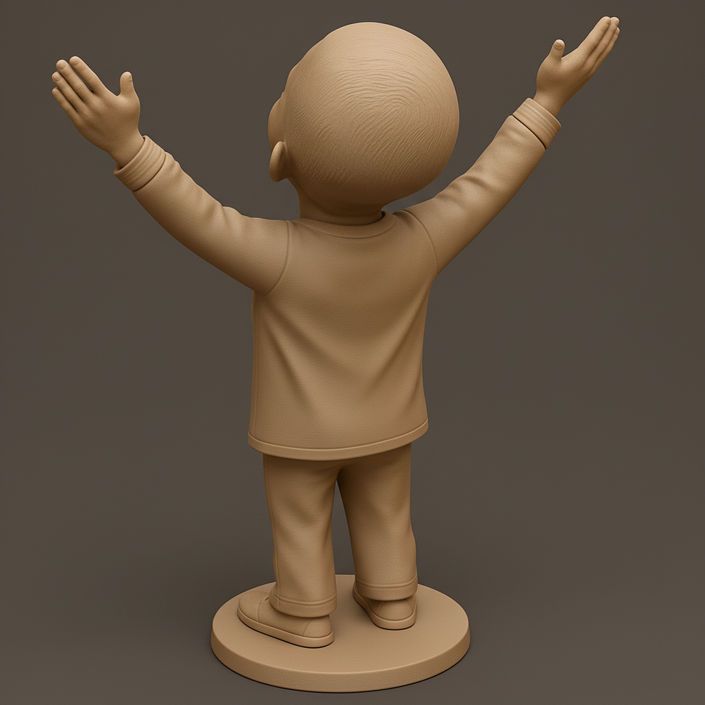 silhouette 3d printer maker-3d portrait printing_Charles Houndo Joyful Statue - Celebrate with Your Hero!