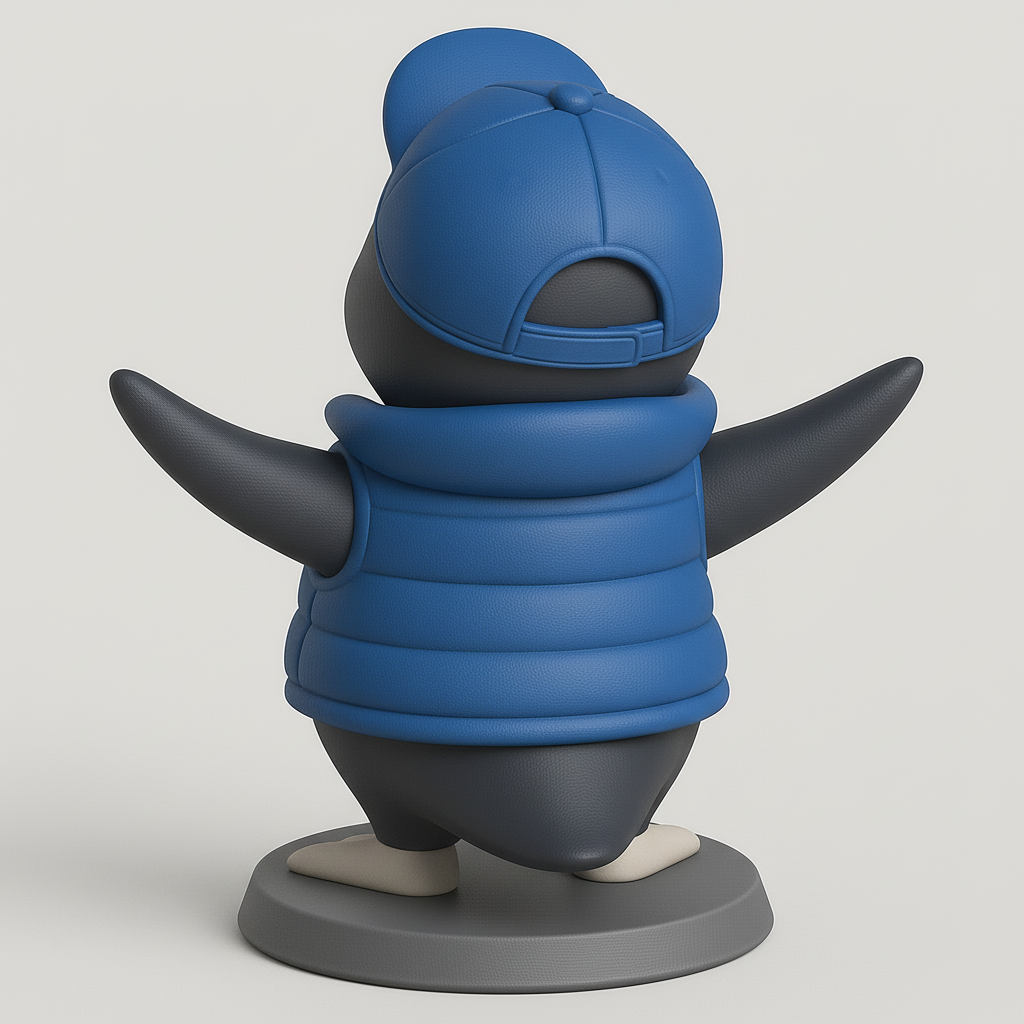 silhouette 3d printer maker-3d portrait printing_Pengu Figurine