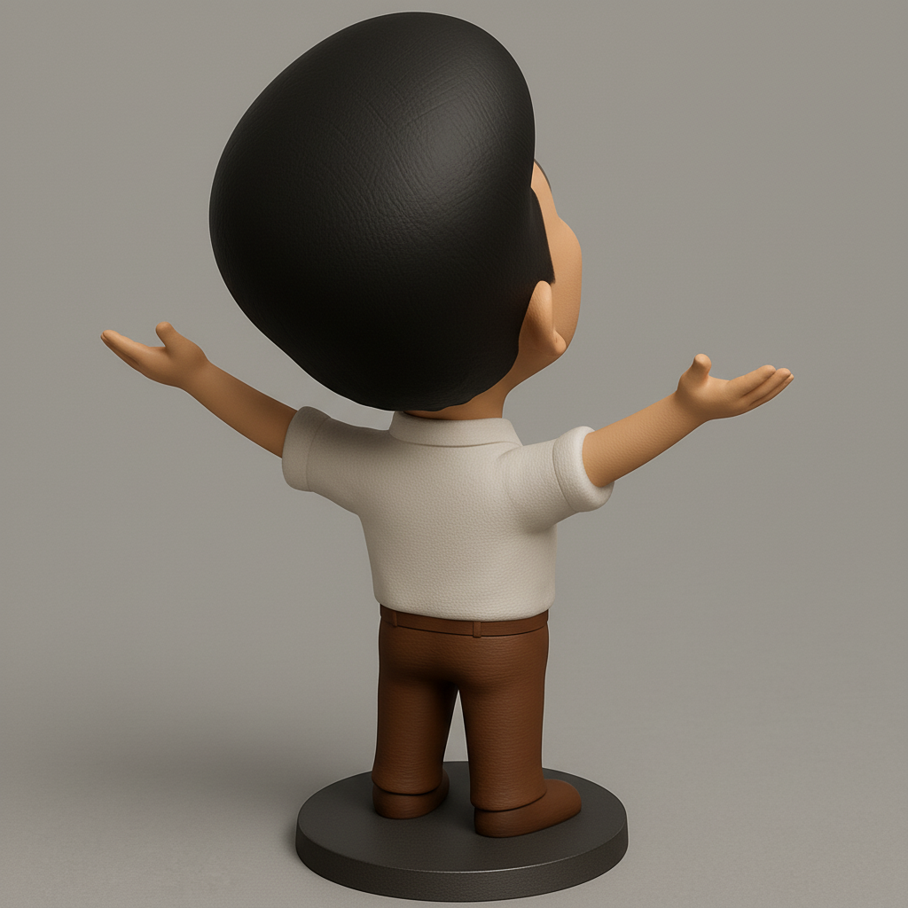 face anatomy 3d model-create 3d face model from photo_Joyful Man Figurine: Embrace Happiness with Open Arms