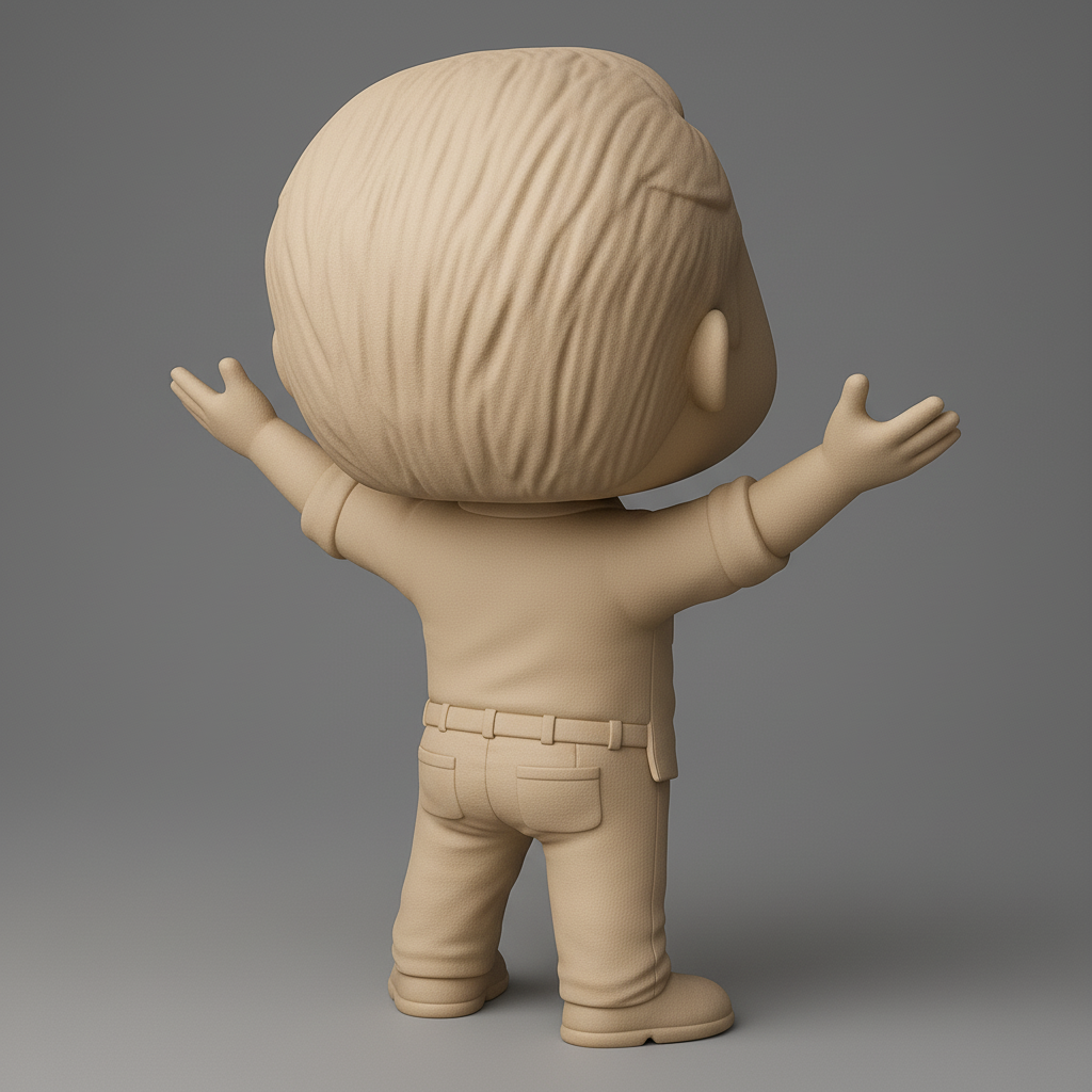 face to 3d model ai-3D portrait printing from photo_Welcoming Chibi Man - Expressive 3D Print Figurine