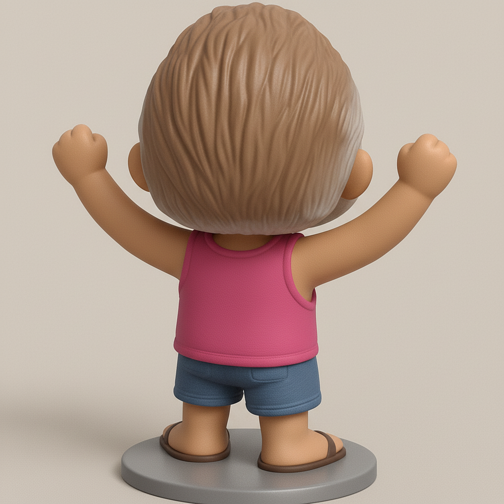 face to 3d model ai-3D portrait printing from photo_Vacation Vibes: Happy Bearded Funko Style Dude