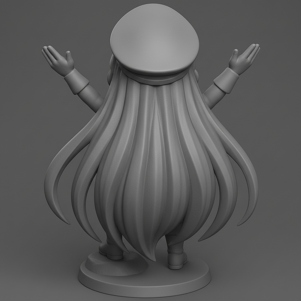 silhouette 3d printer maker-3d portrait printing_Joyful Victory Pose Character Model