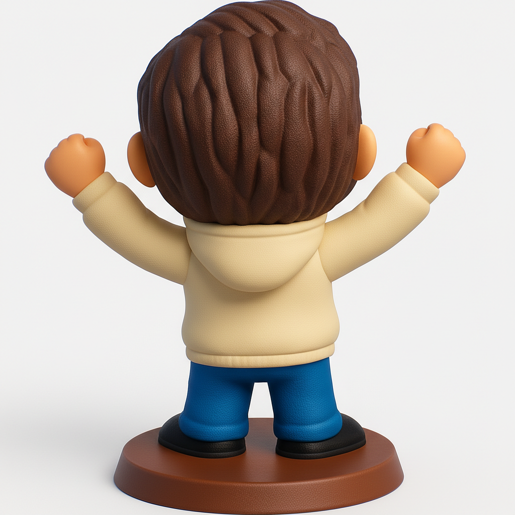 face to 3d model ai-3D portrait printing from photo_Cheery Bearded Car Enthusiast Funko-Style Model