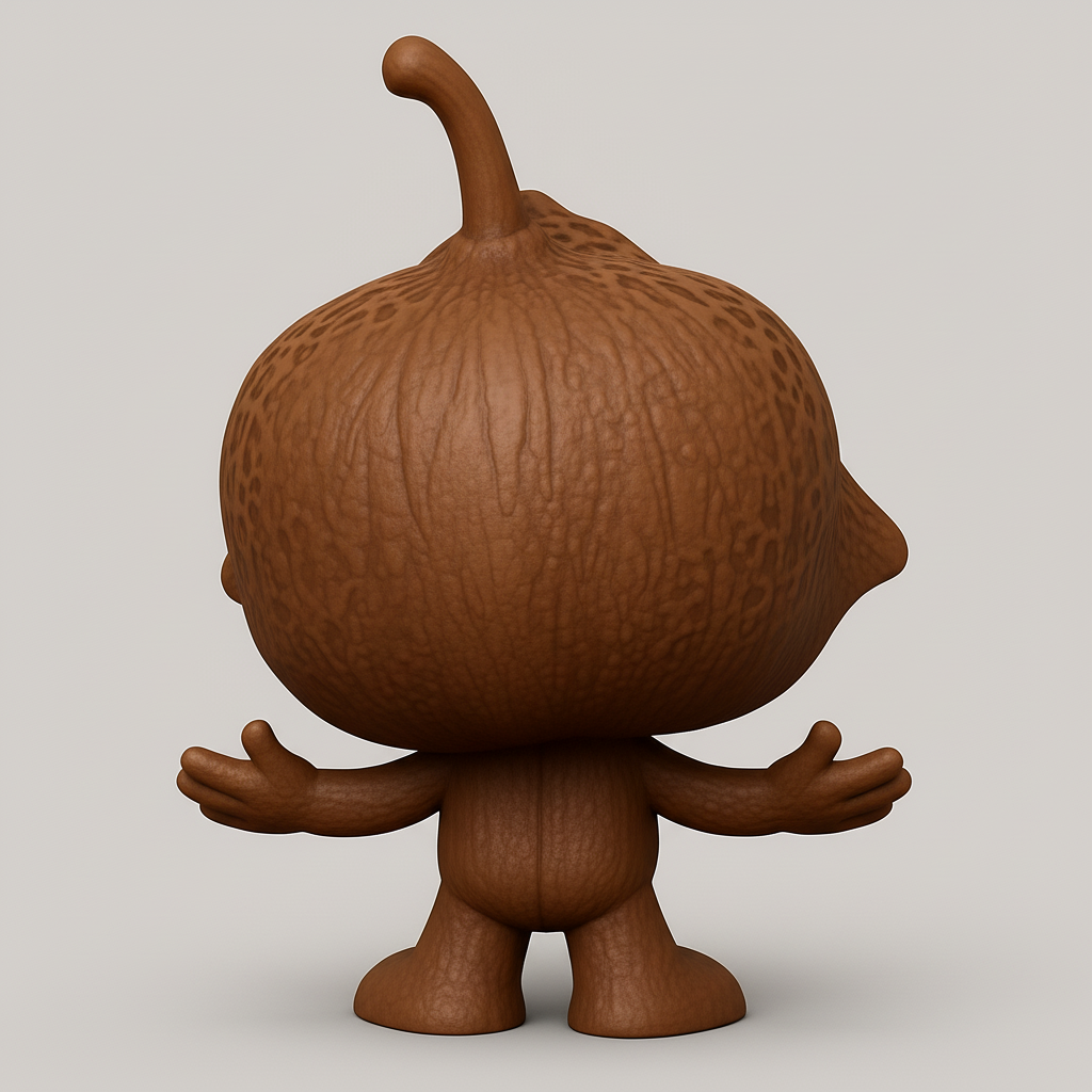 face anatomy 3d model-create 3d face model from photo_Smiling Nut Character: Whimsical 3D Print Joy!