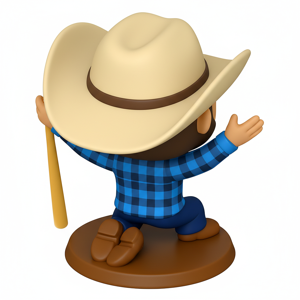face anatomy 3d model-create 3d face model from photo_Happy Cowboy Funko Style Collectible Figure