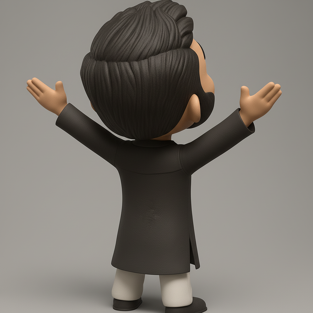 face to 3d model ai-3D portrait printing from photo_Spread Smiles: Expressive Bearded Man Avatar