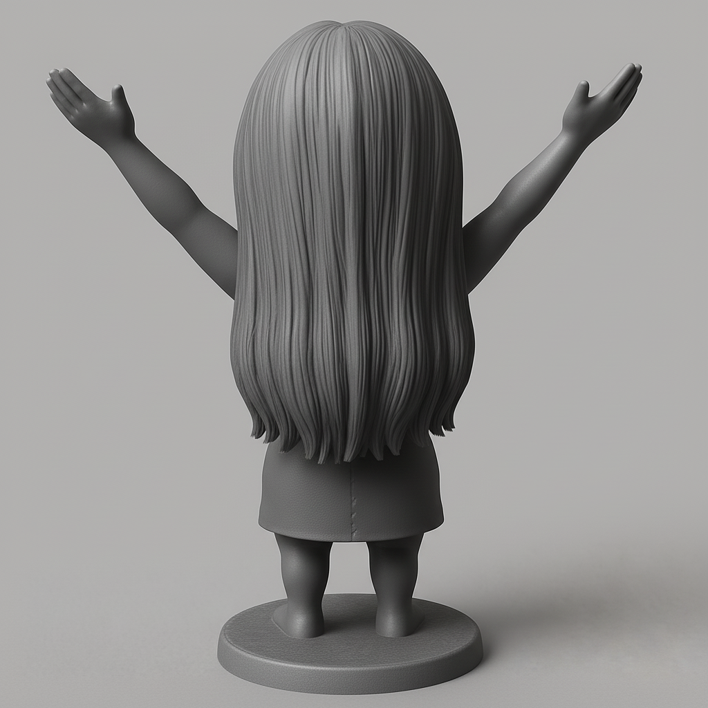 face anatomy 3d model-create 3d face model from photo_Joyful Girl Statue - Celebrate Happiness!