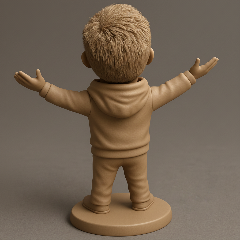 face anatomy 3d model-create 3d face model from photo_Pure Joy! Optimistic Youth Figurine with Open Arms