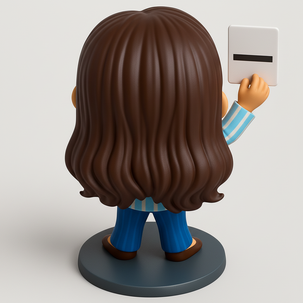 face to 3d model ai-3D portrait printing from photo_Stylish Businesswoman Figurine with Visa Card