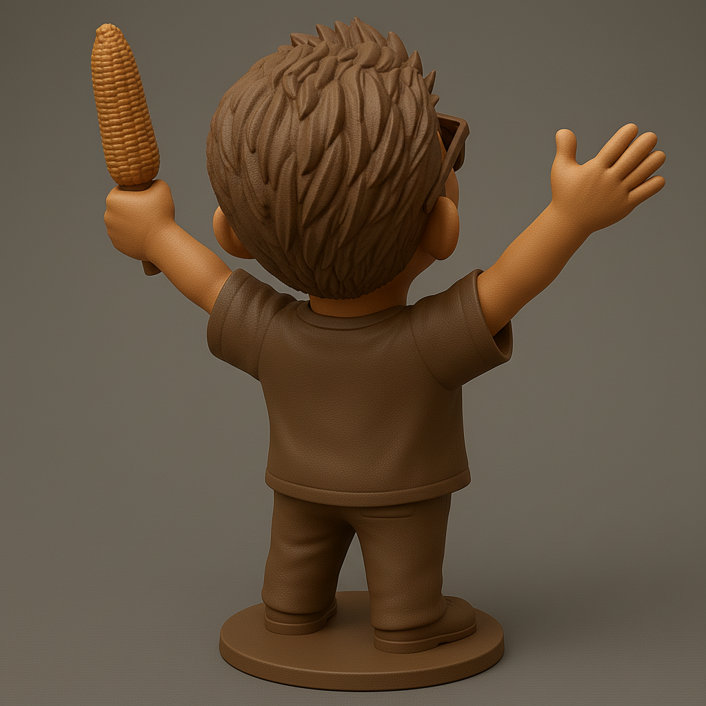 silhouette 3d printer maker-3d portrait printing_Joyful Kid with Corn