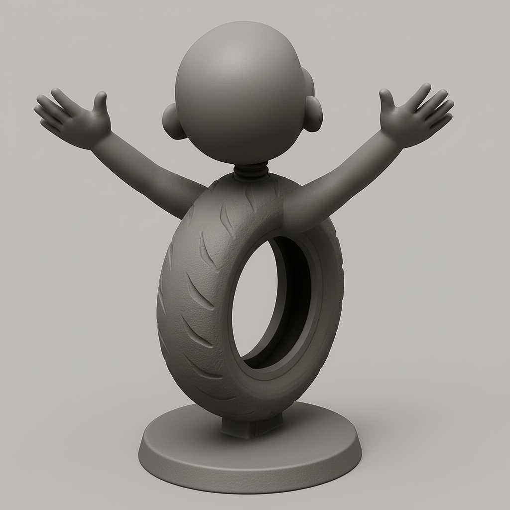 silhouette 3d printer maker-3d portrait printing_Happy Rider Bobblehead: Spreading Smiles on Your Desk