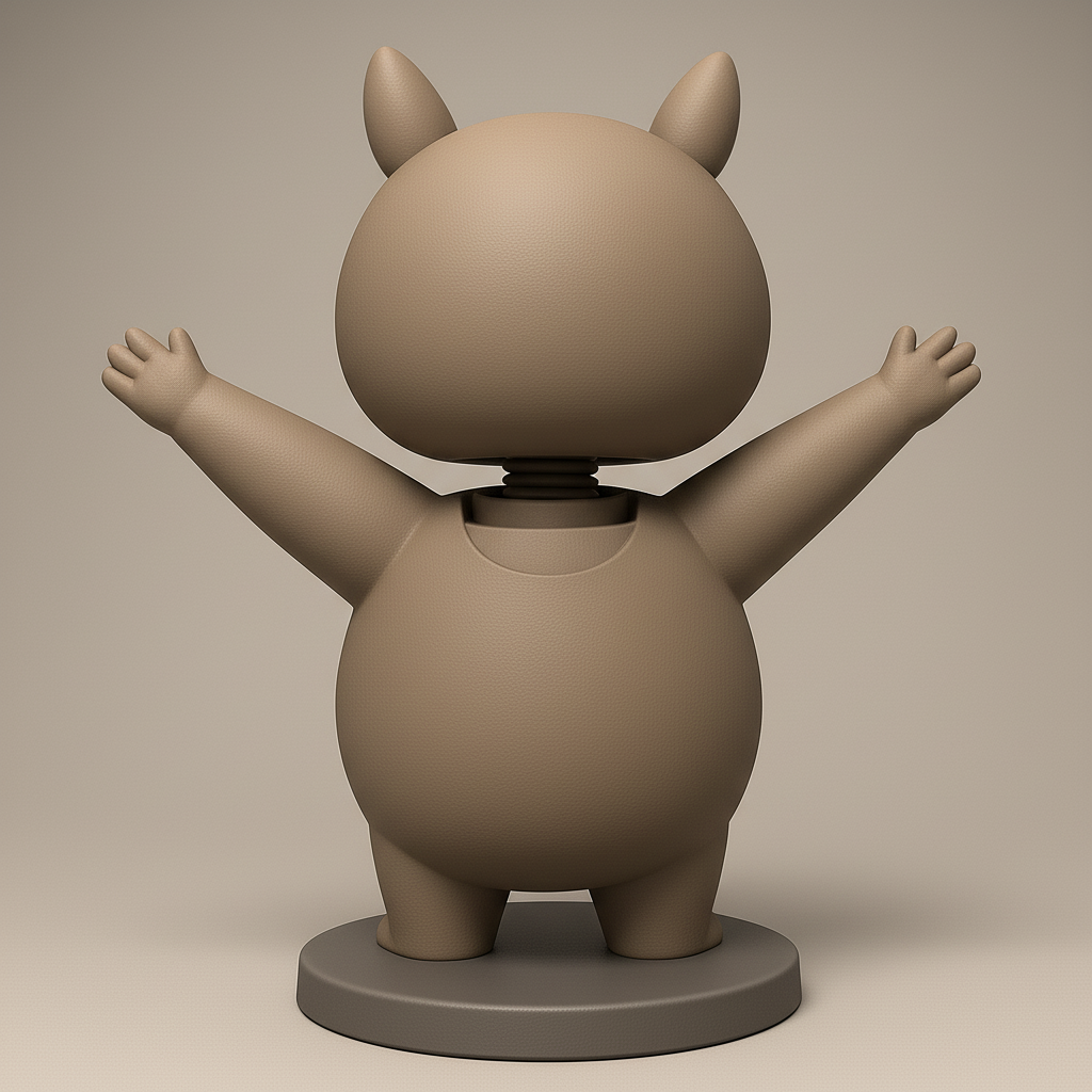 silhouette 3d printer maker-3d portrait printing_Joyful Totoro Figurine for 3D Printing