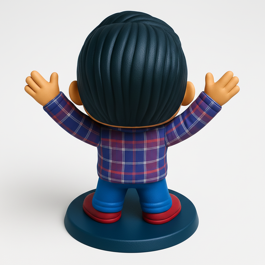 face to 3d model ai-3D portrait printing from photo_Stylized Moustachioed Fan Figure - Desk Buddy