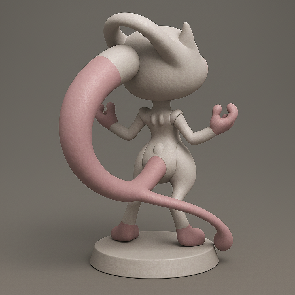 face anatomy 3d model-create 3d face model from photo_Adorable 3D Mew Figure for Printing