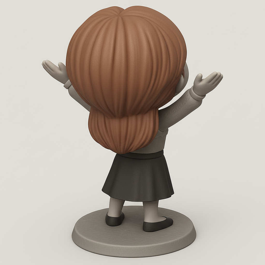 face anatomy 3d model-create 3d face model from photo_Charming Welcoming Girl Figurine - Joyful Desk Decor