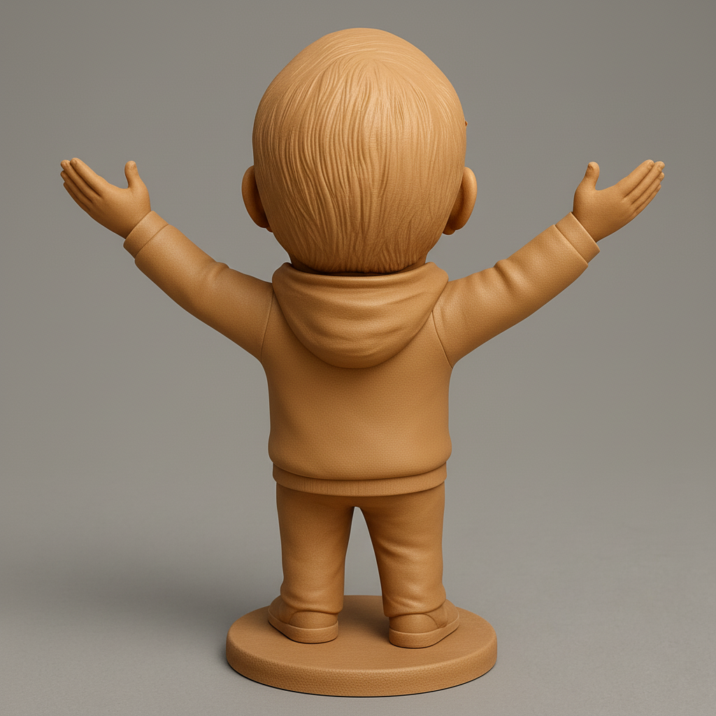 face anatomy 3d model-create 3d face model from photo_Radiant Joy Bobblehead: Personalized Happy Caricature Print