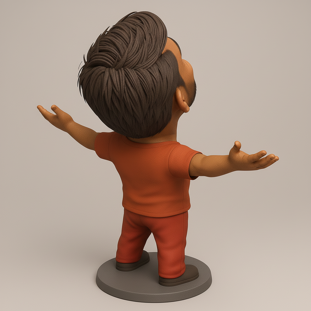 silhouette 3d printer maker-3d portrait printing_Joyful Character Figurine for 3D Printing
