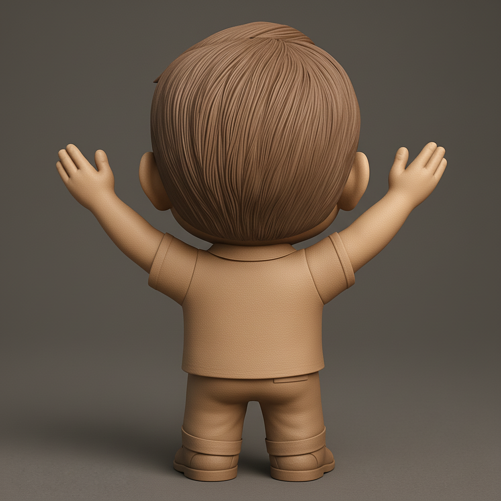 face anatomy 3d model-create 3d face model from photo_Joyful Chibi Character: Embrace Happiness!