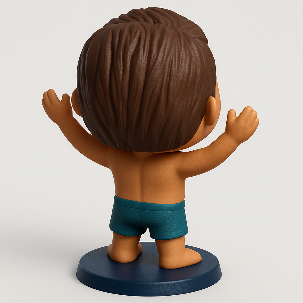 face to 3d model ai-3D portrait printing from photo_Joyful Swimmer Figurine - Funko Style Print