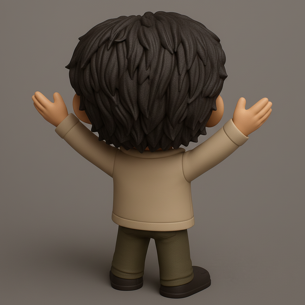 face anatomy 3d model-create 3d face model from photo_Joyful Funko-Style Collectible: Positive Vibes Display