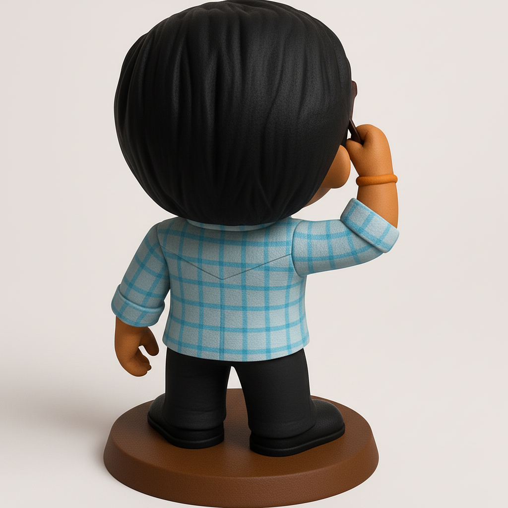 face to 3d model ai-3D portrait printing from photo_Stylish Moustache Man Chibi Figurine - Print & Collect!
