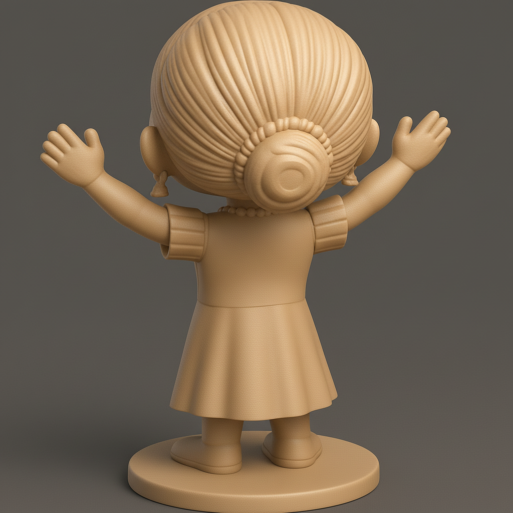 face anatomy 3d model-create 3d face model from photo_Welcoming Chibi Indian Girl Figurine - Joyful Home Decor