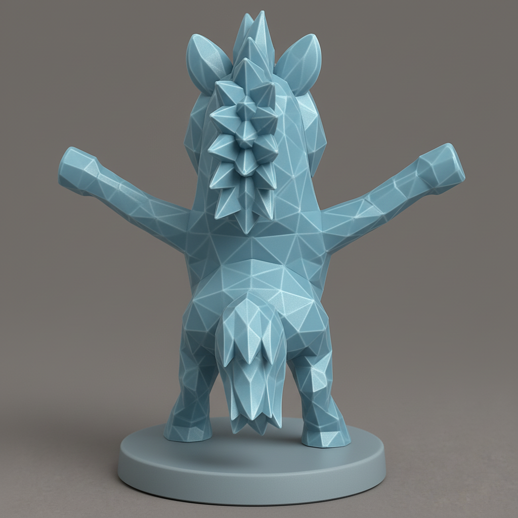 face anatomy 3d model-create 3d face model from photo_Geometric Joy: Happy Low-Poly Horse Figurine