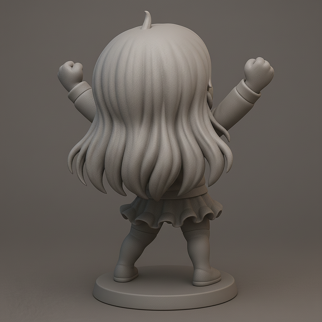 silhouette 3d printer maker-3d portrait printing_Joyful Victory Pose Figurine