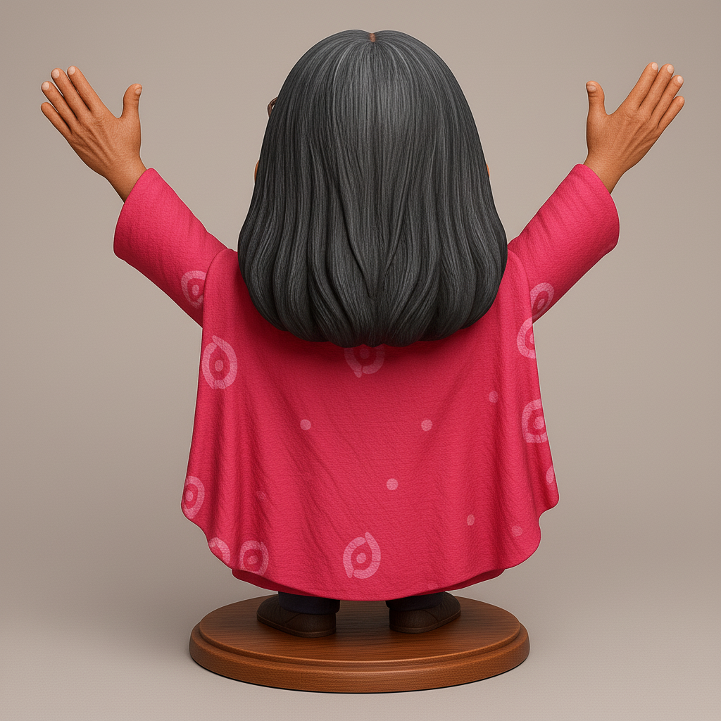 silhouette 3d printer maker-3d portrait printing_Joyful Figurine with Outstretched Arms