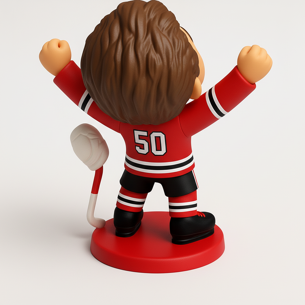 face to 3d model ai-3D portrait printing from photo_Victorious Hockey Player Figurine - Score a Win!