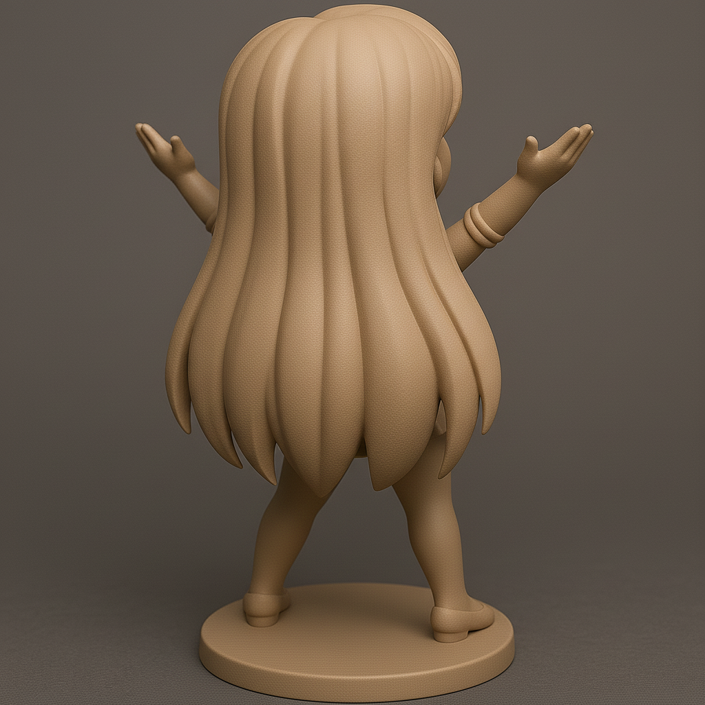 silhouette 3d printer maker-3d portrait printing_Joyful Cheerleader Figurine for 3D Printing