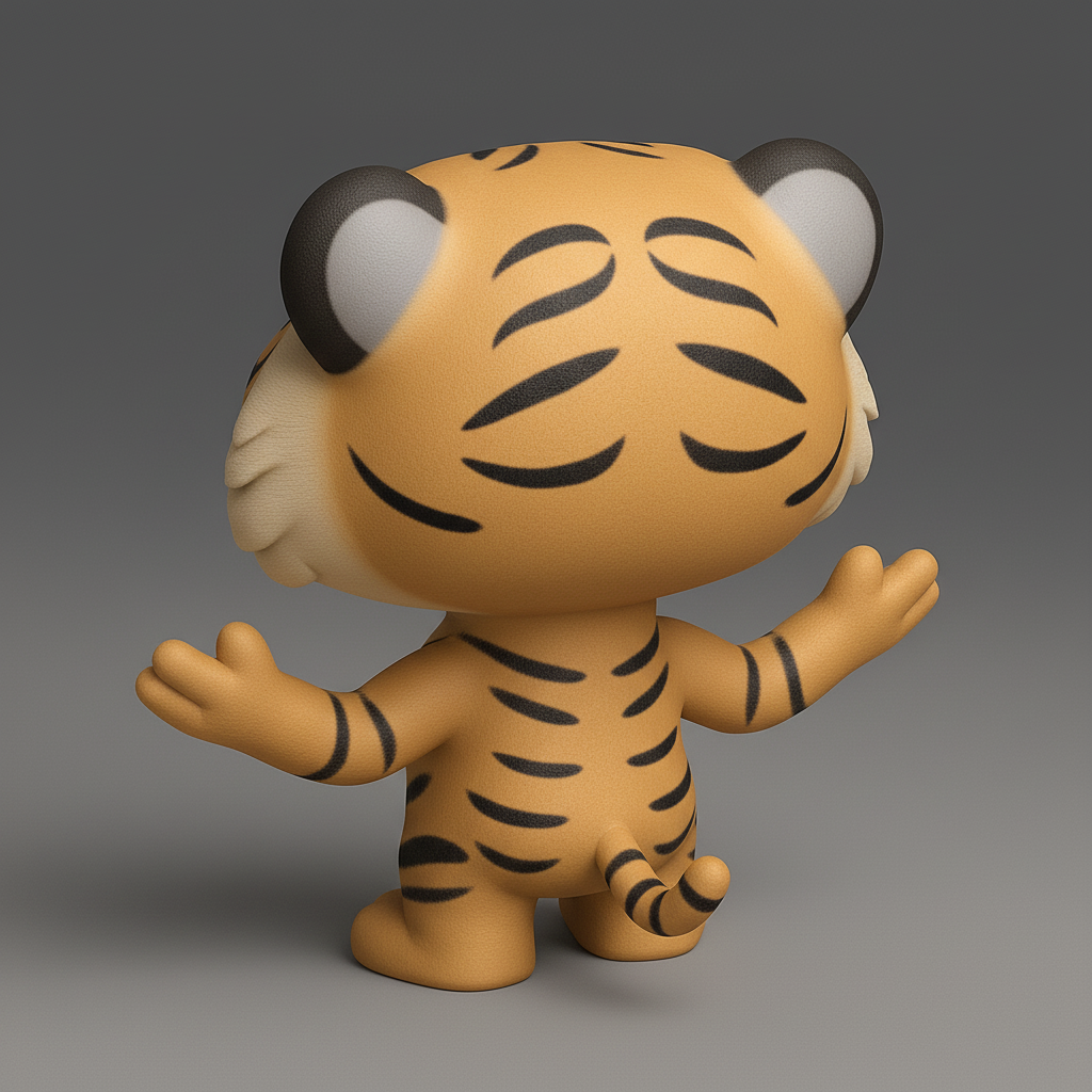 face to 3d model ai-3D portrait printing from photo_Awesome Bling Tiger: Unique Desk Buddy Print