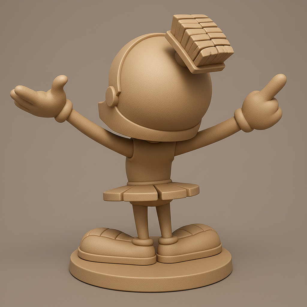 silhouette 3d printer maker-3d portrait printing_Cheerful Cartoon Knight Figurine