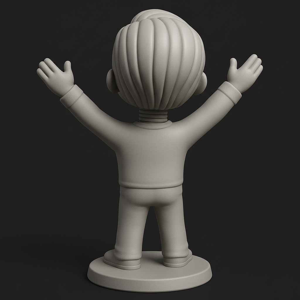 silhouette 3d printer maker-3d portrait printing_Joyful Astronaut Figurine