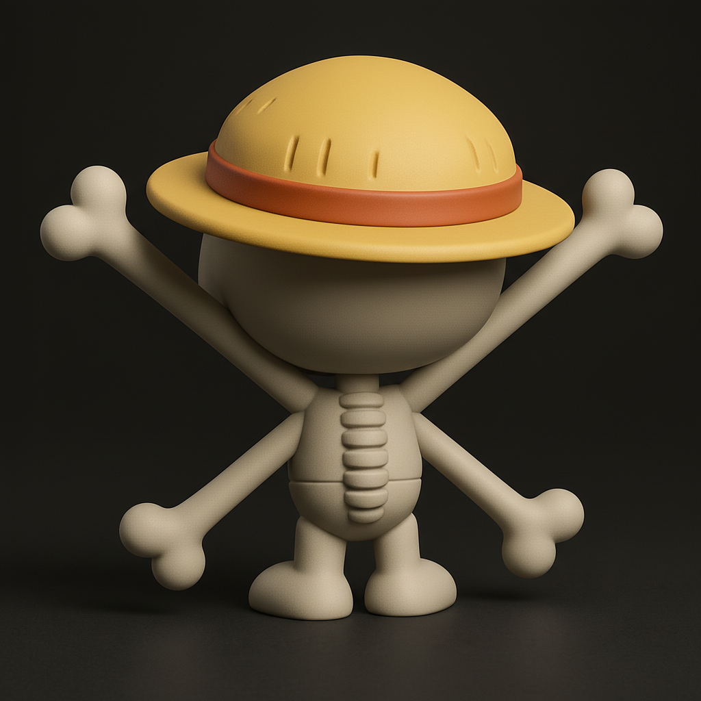 face to 3d model ai-3D portrait printing from photo_Luffy Hat Skeleton - Perfect Desk Buddy & Decor!