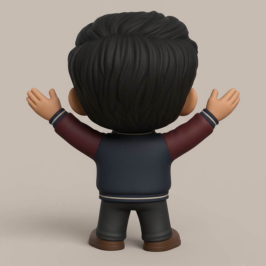 face to 3d model ai-3D portrait printing from photo_Vibrant Happy Figurine - Fun Pop-Style Collectible