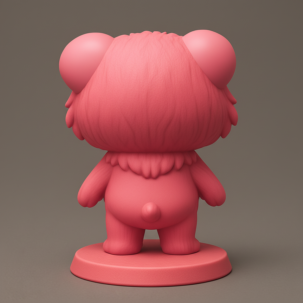 face to 3d model ai-3D portrait printing from photo_Whimsical Fluffy Creature Figurine: Your Cute Desk Pal