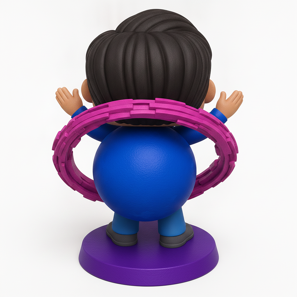 face to 3d model ai-3D portrait printing from photo_Dynamic 'C' Hero Collectible Funko-Style Figurine