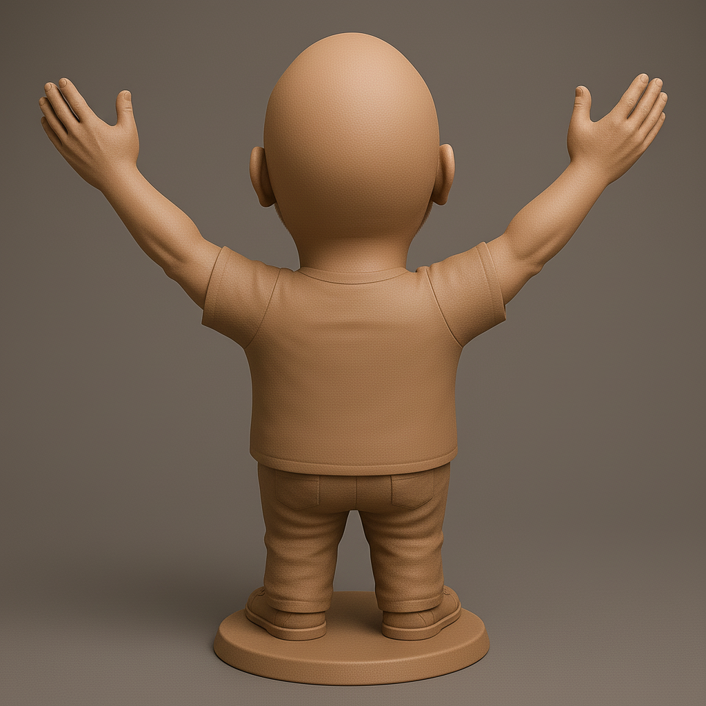 face anatomy 3d model-create 3d face model from photo_Joyful Figurine with Outstretched Arms